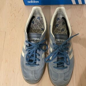 Adidas Light Blue and Cream Handball Spezial Shoes